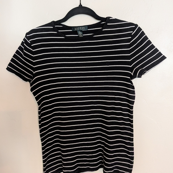 Ralph Lauren Tops - Lauren Ralph Lauren Black & White Striped Tee - Size M